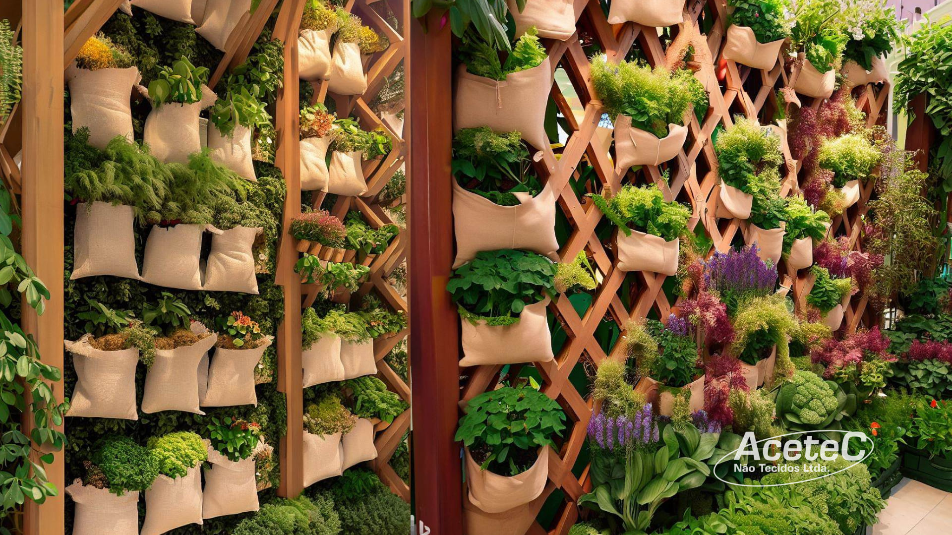 Jardim Vertical com Saquinhos de TNT